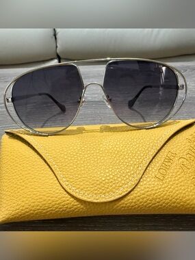 Loewe Silver Aviator Sunglasses with Gray Lenses